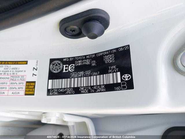 JTDBCMFE1T3112867 Toyota Corolla Le/se/xle