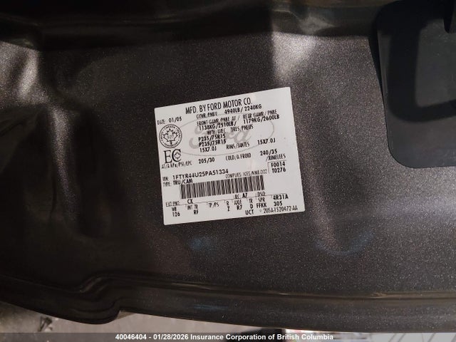 40046404 :رقم المزاد ، 1FTYR44U25PA51334 vin ، 2005 Ford Ranger Super Cab مزاد بيع