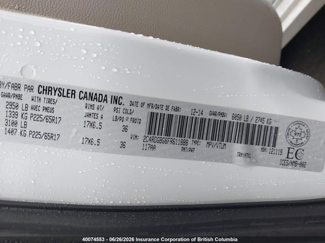 2C4RDGBG6FR611888 Dodge Grand Caravan Se