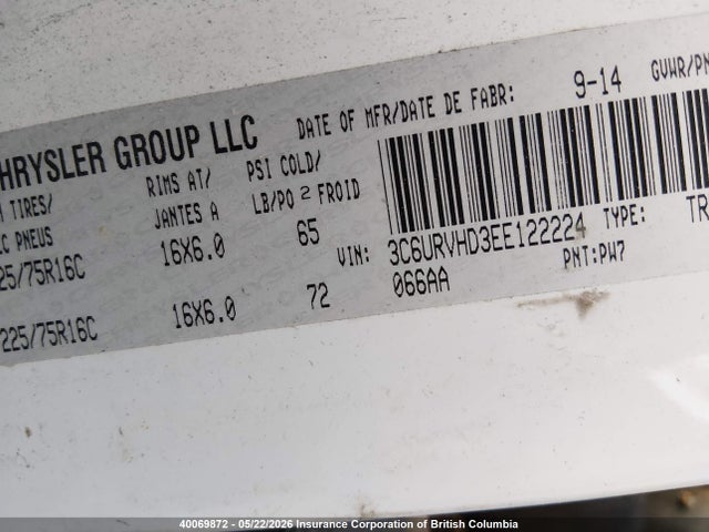 3C6URVHD3EE122224 RAM Promaster 3500 3500 High