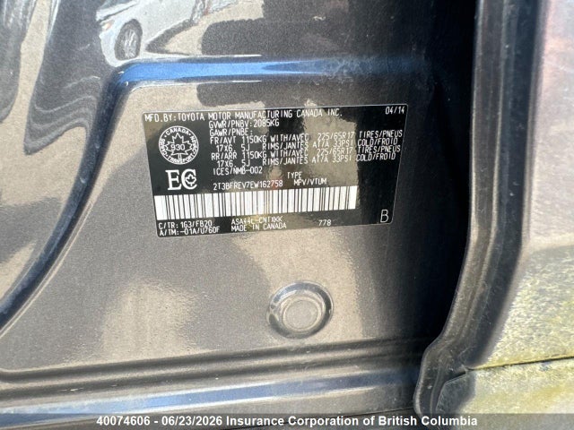Aukcja sprzedaży 2014 Toyota Rav4, vin: 2T3BFREV7EW162758, numer aukcji: 40074606