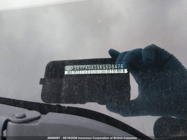 40068097 :رقم المزاد ، 5XYPKDA59KG608476 vin ، 2019 Kia Sorento Sx/sxl مزاد بيع