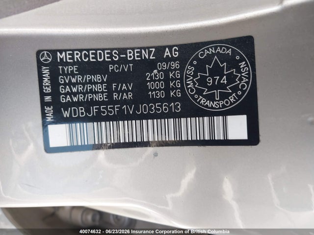 Aukcja sprzedaży 1997 Mercedes-benz E 320, vin: WDBJF55F1VJ035613, numer aukcji: 40074632