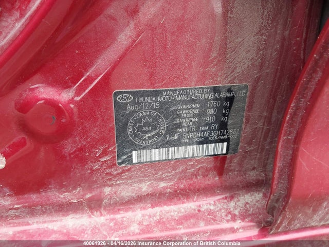 Aukcja sprzedaży 2016 Hyundai Elantra Gl, vin: 5NPDH4A53GH742837, numer aukcji: 40061926