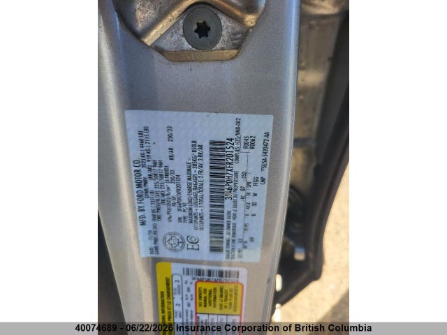 40074689 :رقم المزاد ، 3FA6P0H7XFR201524 vin ، 2015 Ford Fusion Se مزاد بيع