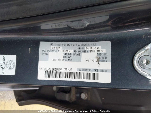 Mazda 3 SPORT 2015 3MZBM1U76FM226136 Image 9