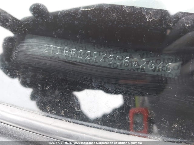 Продаж на аукціоні авто 2006 Toyota Corolla Ce/le/s, vin: 2T1BR32EX6C692646, номер лоту: 40074773