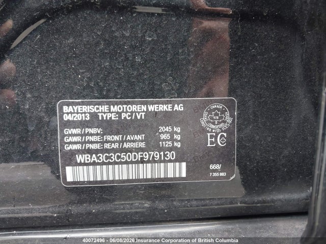 Продажа на аукционе авто 2013 Bmw 320 I Xdrive, vin: WBA3C3C50DF979130, номер лота: 40072496