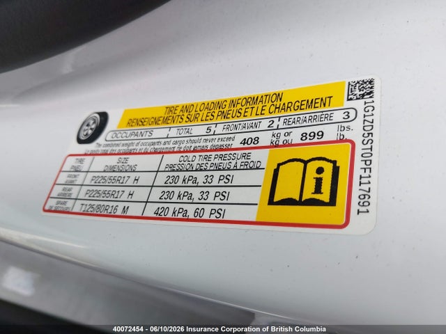 40072454 :رقم المزاد ، 1G1ZD5ST0PF117691 vin ، 2023 Chevrolet Malibu Lt مزاد بيع