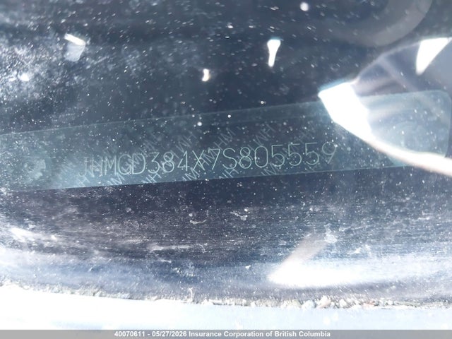 2007 Honda Fit მანქანა იყიდება აუქციონზე, vin: JHMGD384X7S805559, აუქციონის ნომერი: 40070611