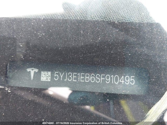 Aukcja sprzedaży 2025 Tesla Model 3 Long Range, vin: 5YJ3E1EB6SF910495, numer aukcji: 40074880