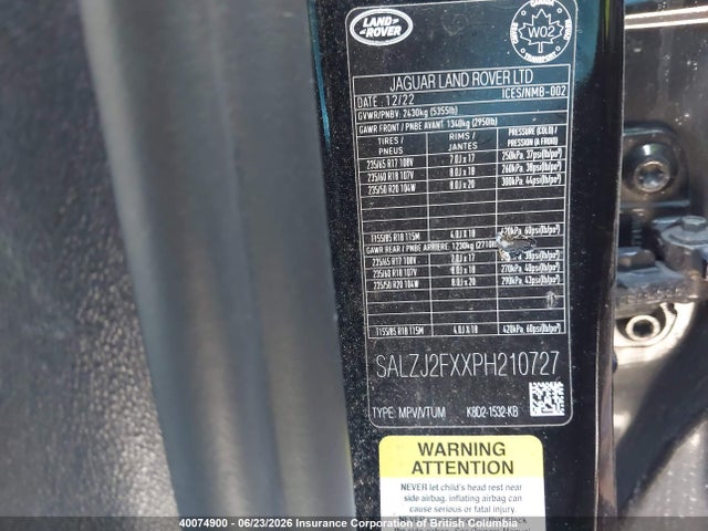 Land Rover Range Rover Evoque S 2023 SALZJ2FXXPH210727 Image 9