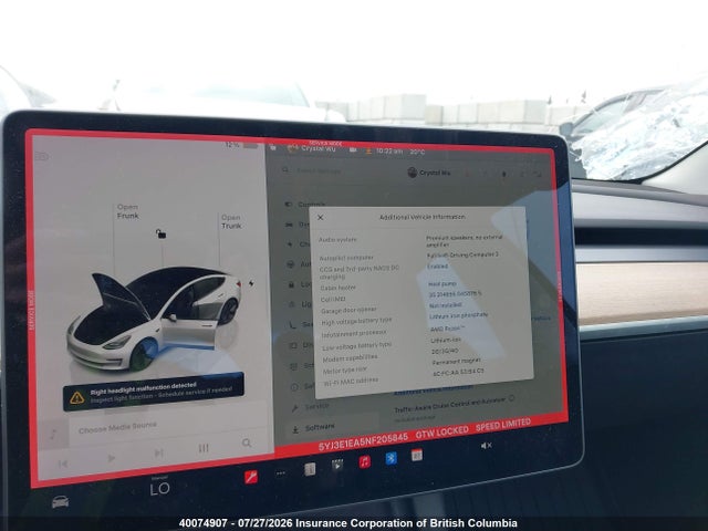 Aukcja sprzedaży 2022 Tesla Model 3, vin: 5YJ3E1EA5NF205845, numer aukcji: 40074907