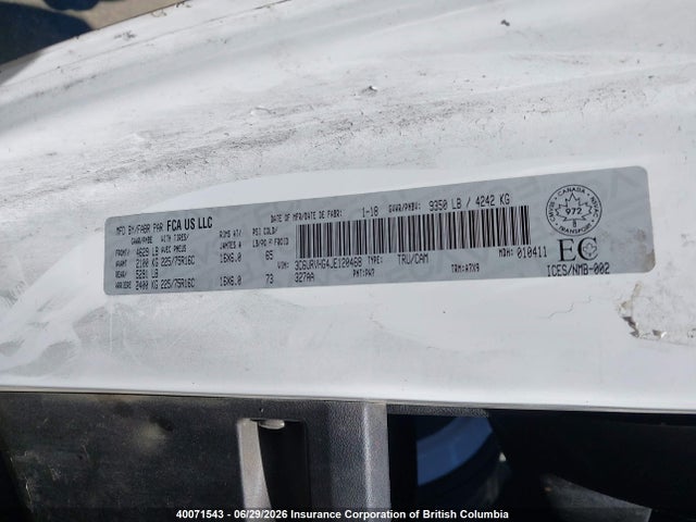 3C6URVHG4JE120468 RAM Promaster 3500 3500 High