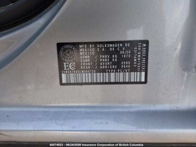 Volkswagen Jetta 2020 3VWEB7BU0LM060139 Image 9