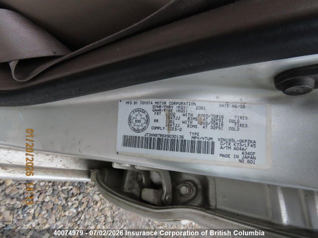 1999 Toyota 4runner Limited მანქანა იყიდება აუქციონზე, vin: JT3HN87R6X9030136, აუქციონის ნომერი: 40074979