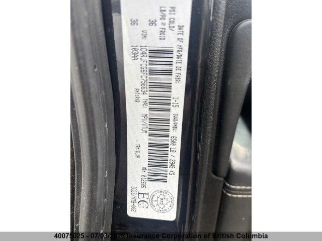 Продажа на аукционе авто 2015 Jeep Grand Cherokee Overland, vin: 1C4RJFCG6FC756634, номер лота: 40075025