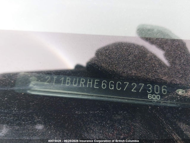 40075028 :رقم المزاد ، 2T1BURHE6GC727306 vin ، 2016 Toyota Corolla L/le/le Pls/prm/s/s Pls مزاد بيع