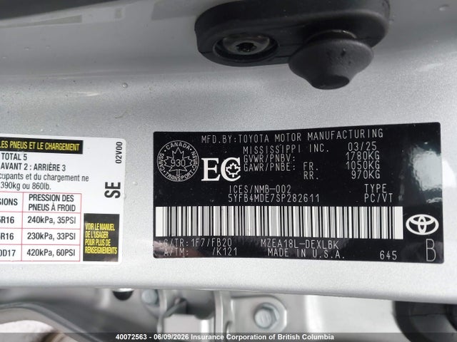 Toyota COROLLA LE 2025 5YFB4MDE7SP282611 Image 9