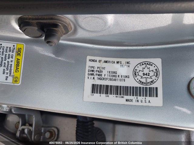 Aukcja sprzedaży 2014 Honda Accord Lx, vin: 1HGCR2F36EA811076, numer aukcji: 40075053