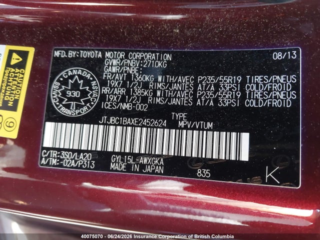Lexus RX 450H 2014 JTJBC1BAXE2452624 Image 9