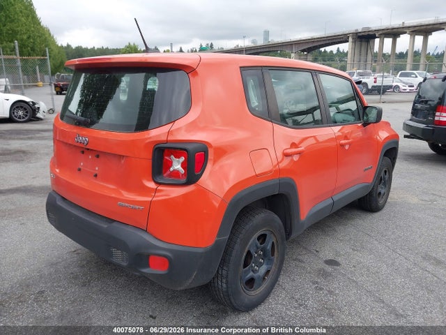 Продаж на аукціоні авто 2016 Jeep Renegade Sport, vin: ZACCJBAT2GPE24721, номер лоту: 40075078