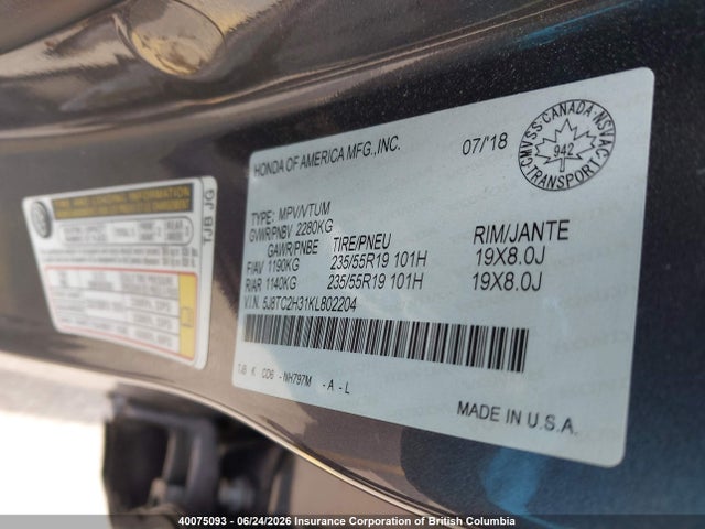 Acura RDX 2019 5J8TC2H31KL802204 Image 9