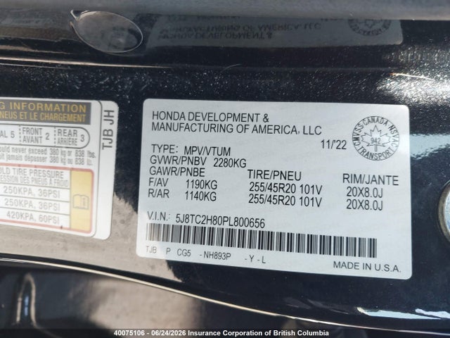 Acura RDX 2023 5J8TC2H80PL800656 Image 9