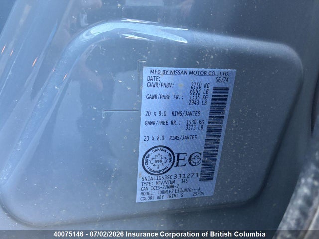 5N1AL1GS3SC331273 Infiniti QX60