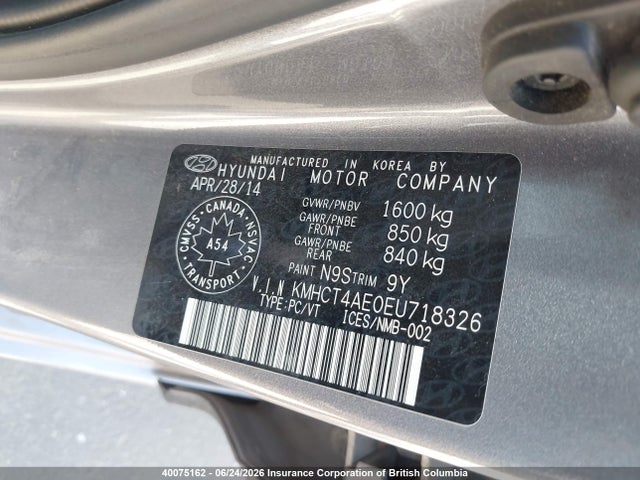 Hyundai Accent Gls/gs 2014 KMHCT4AE0EU718326 Image 9
