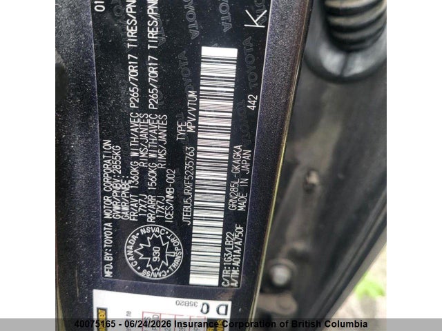 40075165 :رقم المزاد ، JTEBU5JRXF5235763 vin ، 2015 Toyota 4runner Sr5/limited/trail/trd Pro مزاد بيع