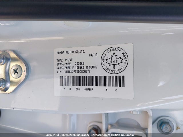 Aukcja sprzedaży 2013 Acura Tsx, vin: JH4CU2F5XDC800677, numer aukcji: 40075183