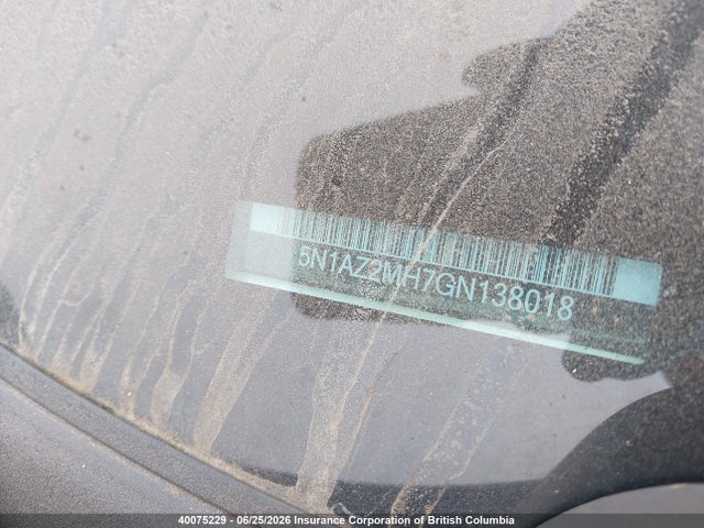 Aukcja sprzedaży 2016 Nissan Murano S/sl/sv/platinum, vin: 5N1AZ2MH7GN138018, numer aukcji: 40075229