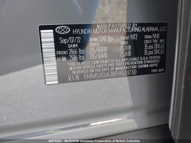 Hyundai Santa Fe Sel 2023 5NMS3DAJ8PH501730 Image 9