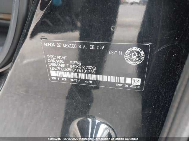 Aukcja sprzedaży 2015 Honda Fit, vin: 3HGGK5H81FM101796, numer aukcji: 40075246