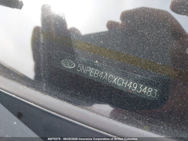 2012 Hyundai Sonata Gls მანქანა იყიდება აუქციონზე, vin: 5NPEB4ACXCH493483, აუქციონის ნომერი: 40075279
