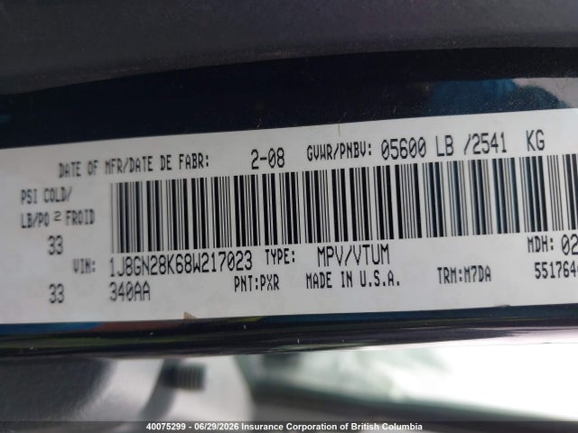 Aukcja sprzedaży 2008 Jeep Liberty Sport, vin: 1J8GN28K68W217023, numer aukcji: 40075299