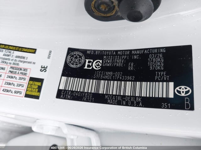 Toyota COROLLA LE 2026 5YFB4MDE1TP433962 Image 9