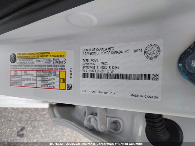 Honda Civic 2025 2HGFE2F50SH105180 Image 9