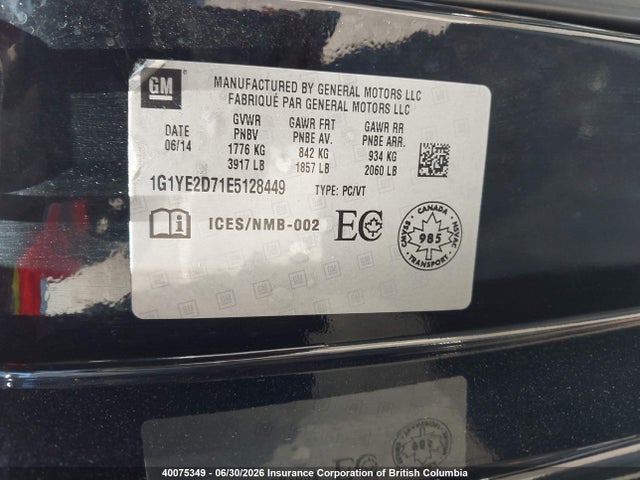 2014 Chevrolet Corvette Stingray 3lt მანქანა იყიდება აუქციონზე, vin: 1G1YE2D71E5128449, აუქციონის ნომერი: 40075349