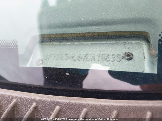 40075425 :رقم المزاد ، 1FTSE34L67DA18635 vin ، 2007 Ford E350 مزاد بيع