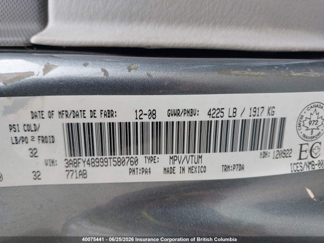 Aukcja sprzedaży 2009 Chrysler Pt Cruiser, vin: 3A8FY48999T580760, numer aukcji: 40075441