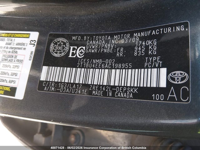 2010 Toyota Corolla S/le/xle მანქანა იყიდება აუქციონზე, vin: 2T1BU4EE6AC198955, აუქციონის ნომერი: 40071428