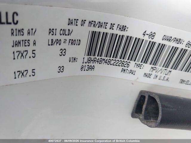 Продаж на аукціоні авто 2008 Jeep Grand Cherokee Laredo, vin: 1J8HR48M48C222826, номер лоту: 40072537