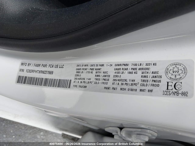 RAM 1500 Limited 2024 1C6SRFHTXRN227669 Image 9