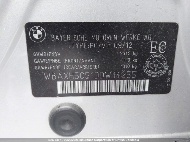 Продаж на аукціоні авто 2013 Bmw 528i, vin: WBAXH5C51DDW14255, номер лоту: 40075487