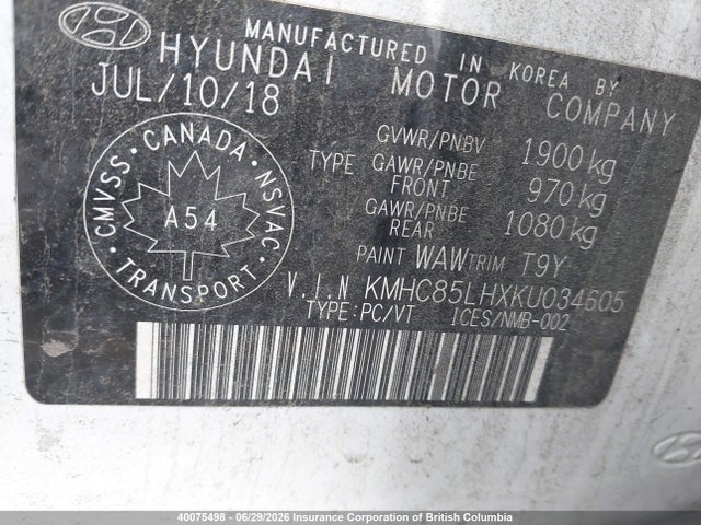 Hyundai Ioniq 2019 KMHC85LHXKU034605 Image 9