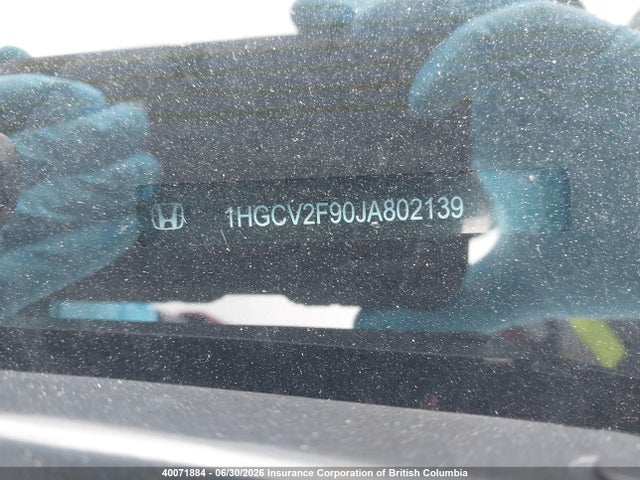 2018 Honda Accord Touring მანქანა იყიდება აუქციონზე, vin: 1HGCV2F90JA802139, აუქციონის ნომერი: 40071884