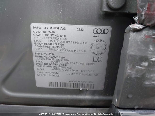 Audi Q5 2023 WA14AAFY3P2111510 Image 9