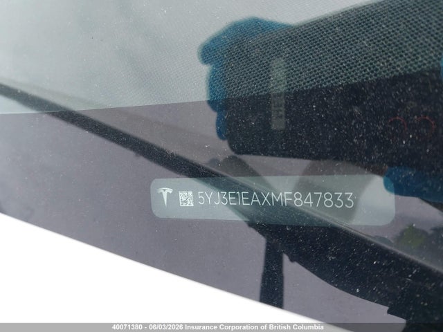5YJ3E1EAXMF847833 Tesla MODEL 3